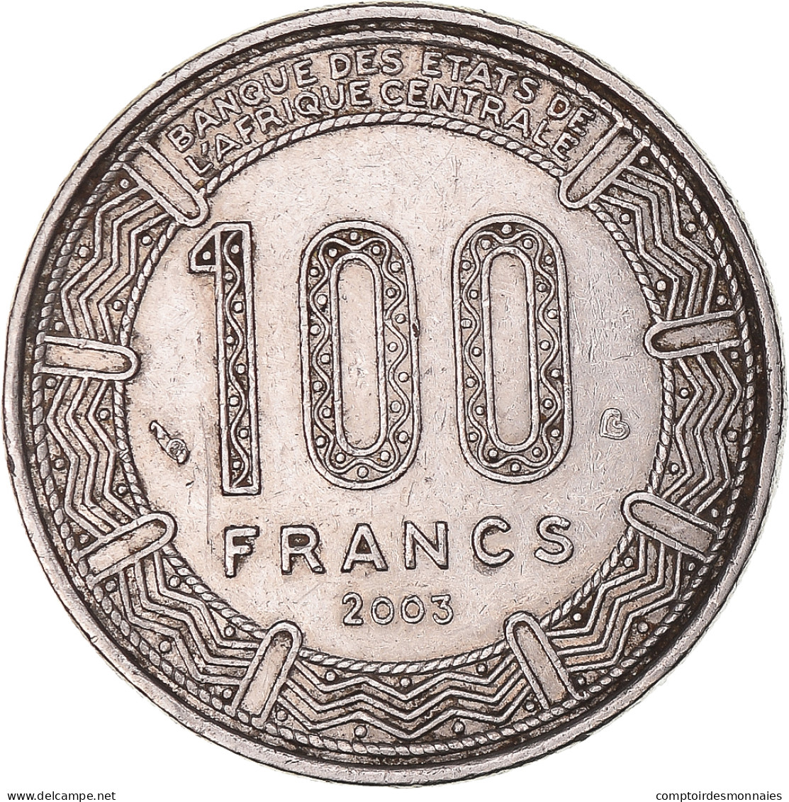 Monnaie, États De L'Afrique Centrale, 100 Francs, 2003 - Repubblica Centroafricana