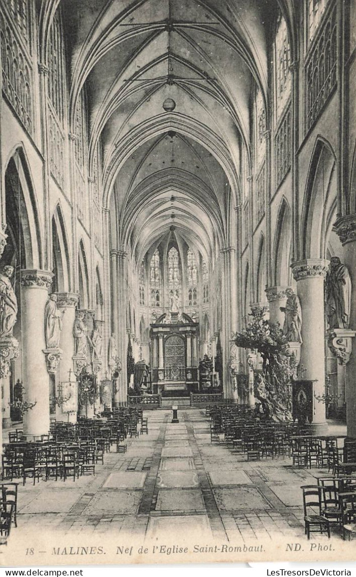 BELGIQUE - Malines - Nef De L'église Saint Rombaut - Carte Postale Ancienne - Malines