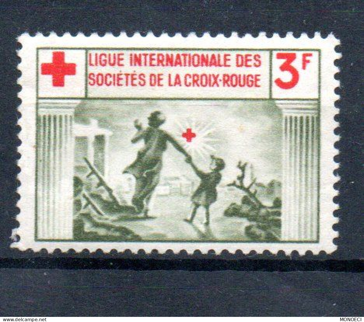 FRANCE -- ERRINOPHILIE -- Vignette, Cinderella -- Ligue Internationale Des Sociétés De La Croix Rouge - 3 Francs - Cruz Roja