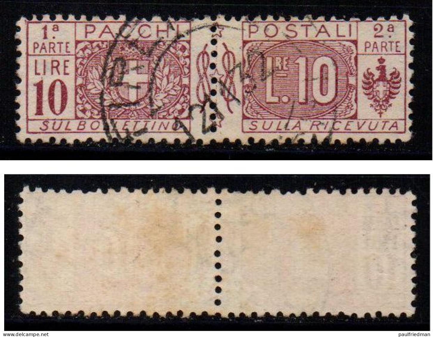 Regno 1914 - Pacchi Nodo Savoia - 10 Lire - Usato - Paketmarken