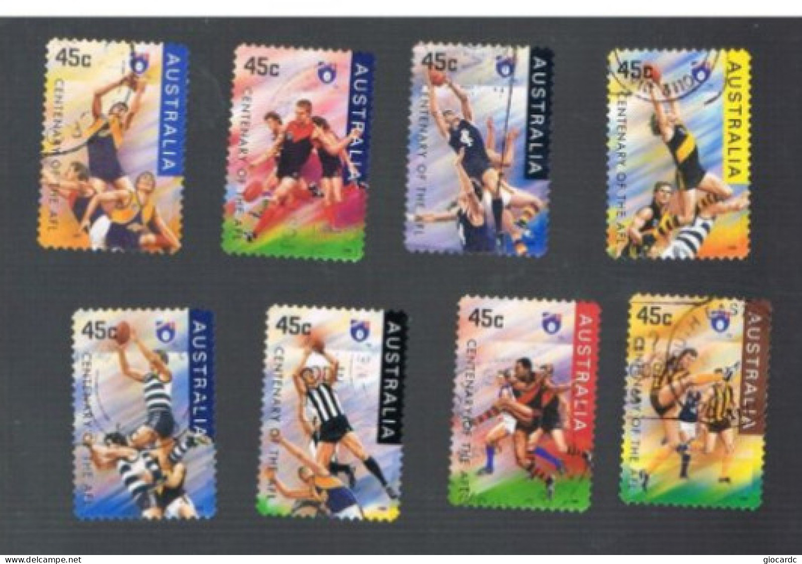 AUSTRALIA  - SG 1606.1621 - 1996 FOOTBALL: 8 DIFFERENT STAMPS OF THE SET      -  USED - Gebraucht