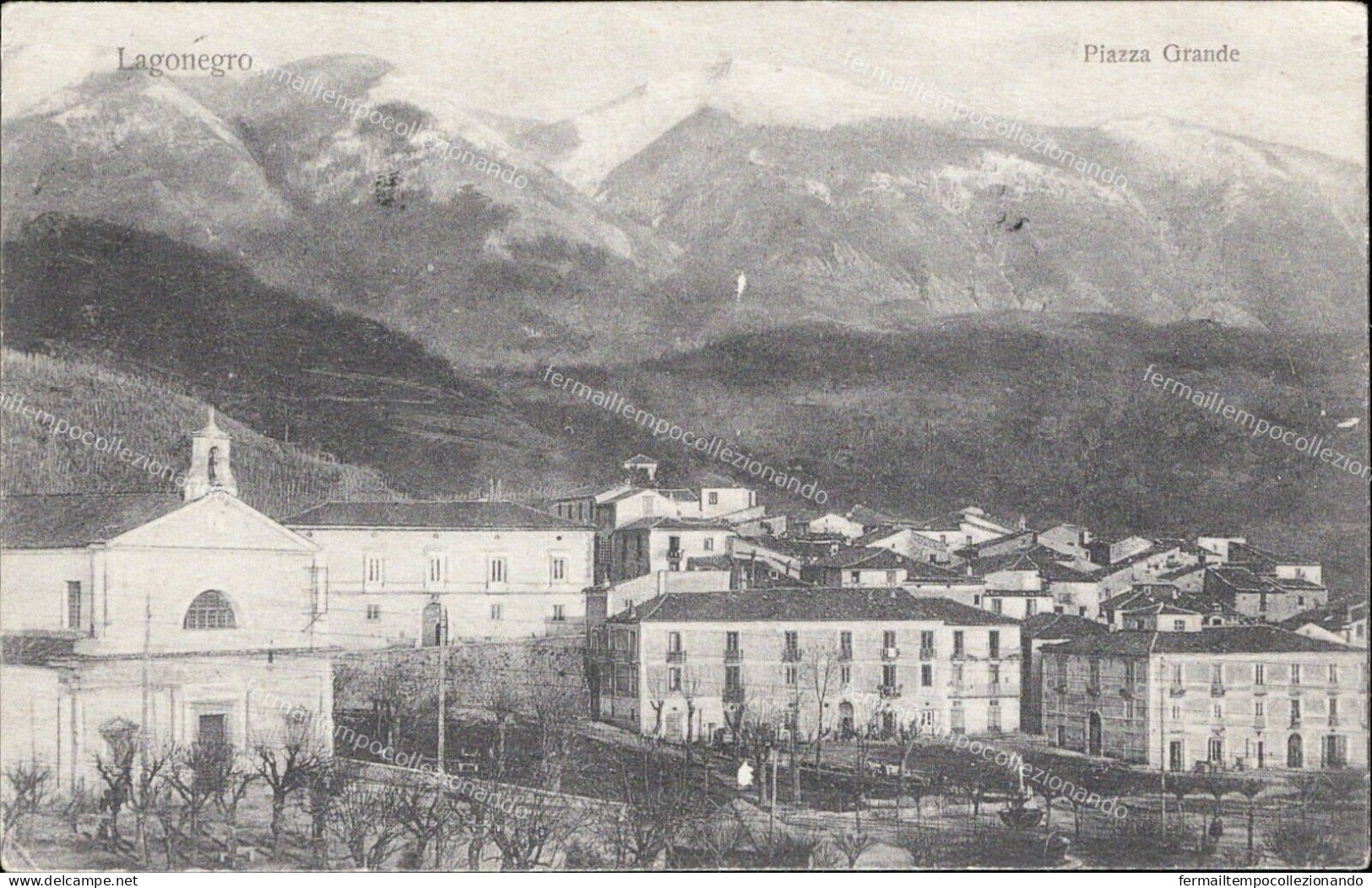 Al69 Cartolina  Lagonegro Piazza Grande 1908 Provincia Di Potenza - Potenza