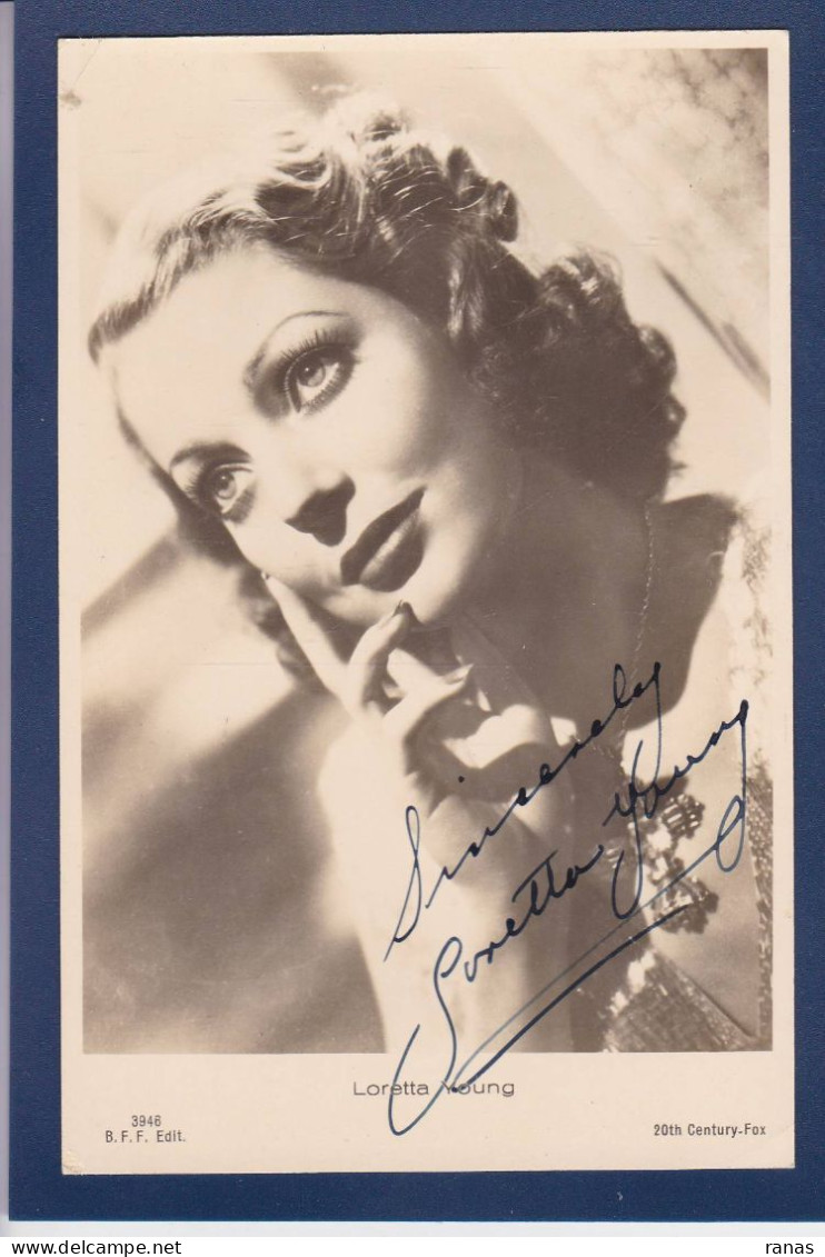 CPSM Autographe Signature Loretta Young Non Circulée - Acteurs & Comédiens