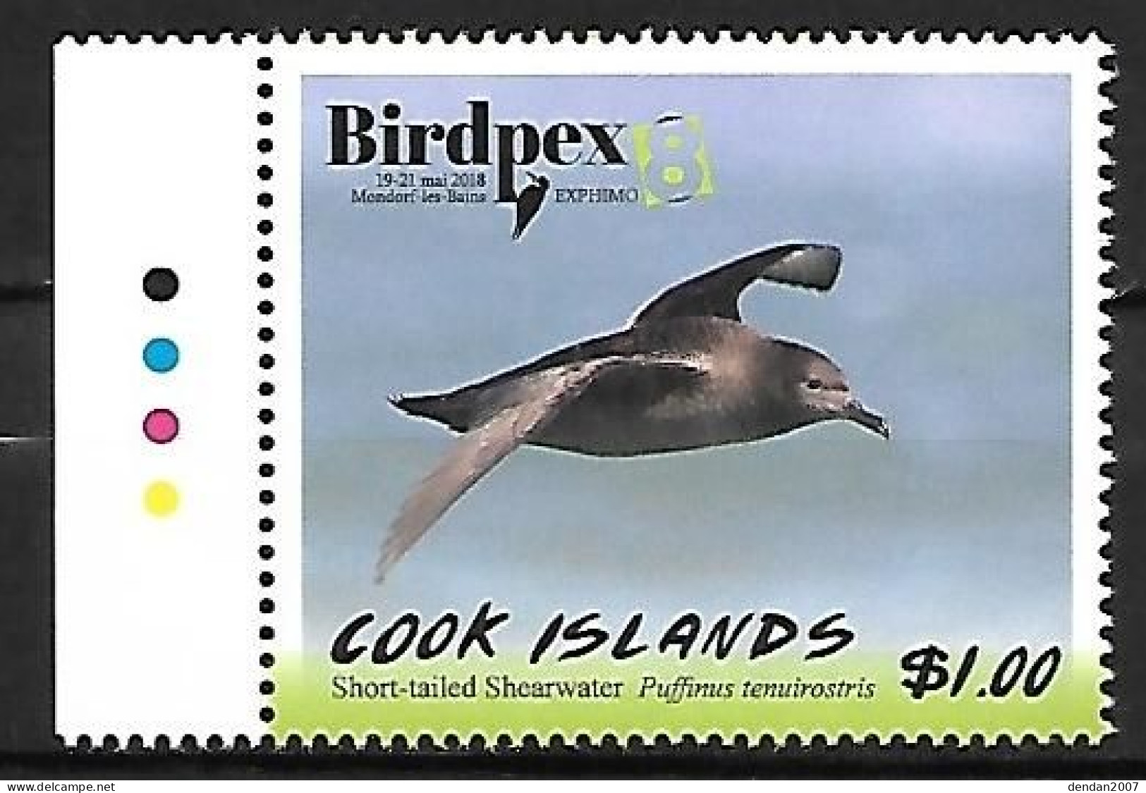 Cook Islands  - MNH ** 2018 BIRDPEX 8 :  Short-tailed Shearwater  -  Ardenna Tenuirostris - Palmípedos Marinos