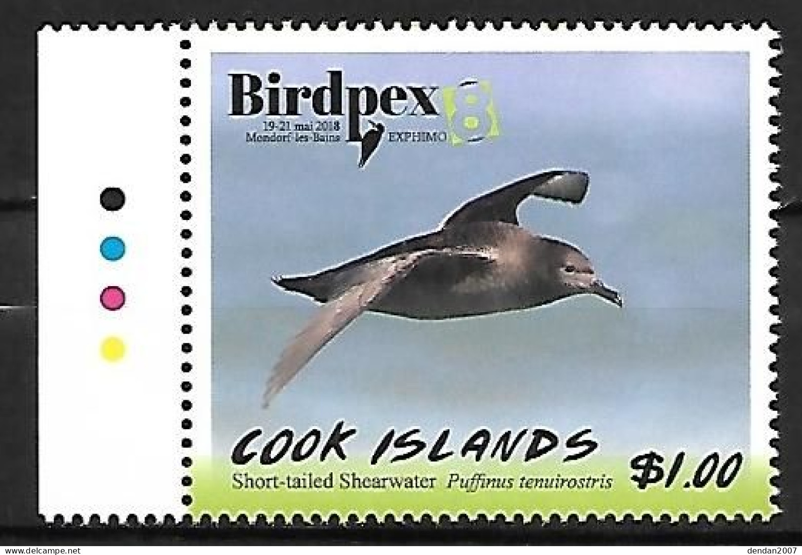 Cook Islands  - MNH ** 2018 BIRDPEX 8 :  Short-tailed Shearwater  -  Ardenna Tenuirostris - Marine Web-footed Birds