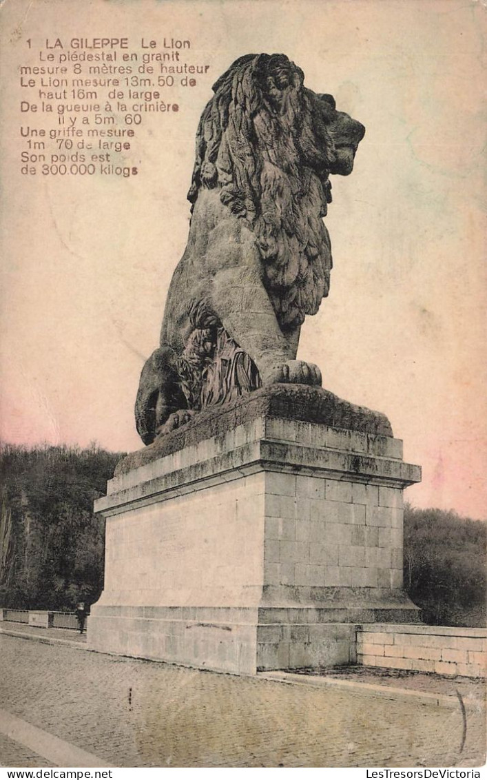 BELGIQUE - La Gileppe - Le Lion - Le Piédestal En Granit Mesure 8 Mètres De Hauteur - Carte Postale Ancienne - Autres & Non Classés