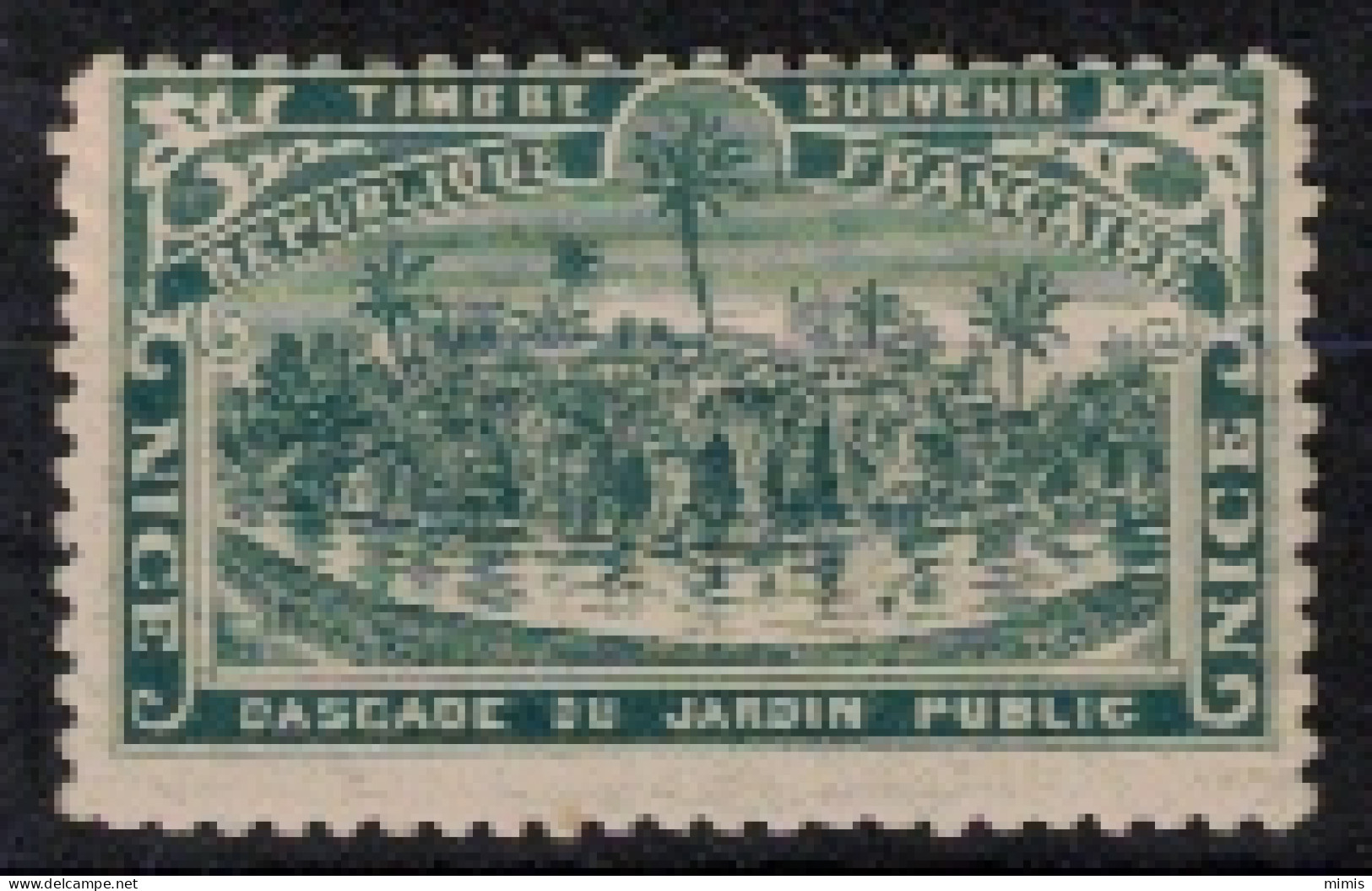 FRANCE     VIGNETTES      Exposition Universelle Paris 1900   Cascade Du Jardin Public - Tourismus (Vignetten)