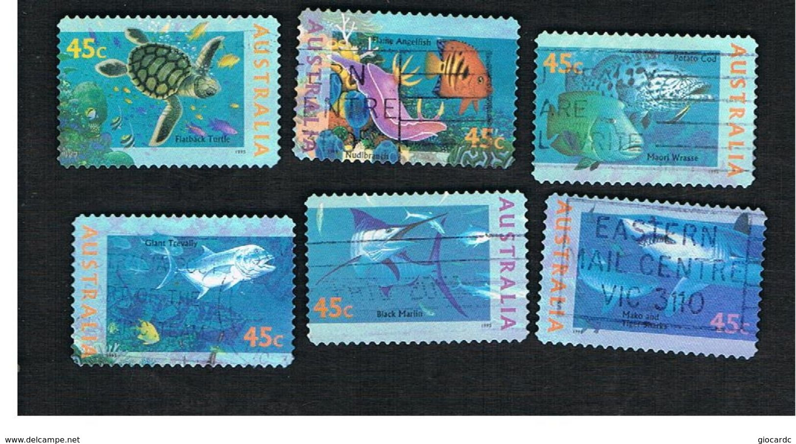 AUSTRALIA  -  SG 1563.1568  -      1995  MARINE LIFE: COMPLET SET OF  6                  -       USED - Oblitérés