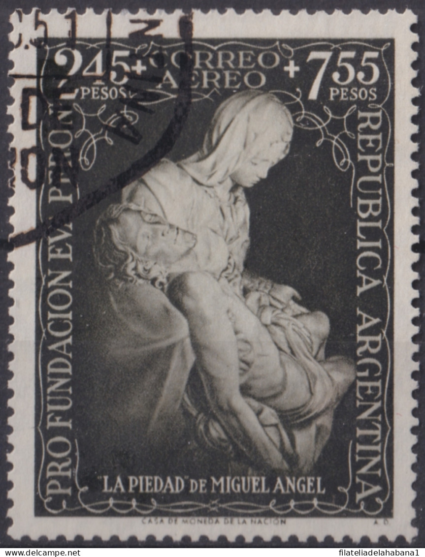 F-EX48462 ARGENTINA 1951 PIEDAD MICHELANGELO ART SCULTURE + 20€.  - Used Stamps