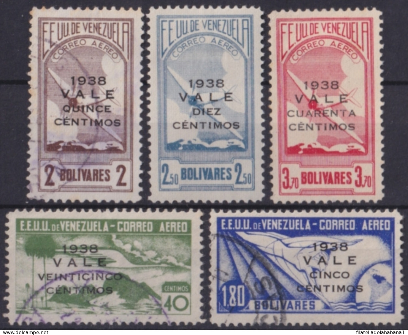 F-EX48474 VENEZUELA 1938 OVERPRINT STAMPS LOT.  - Venezuela