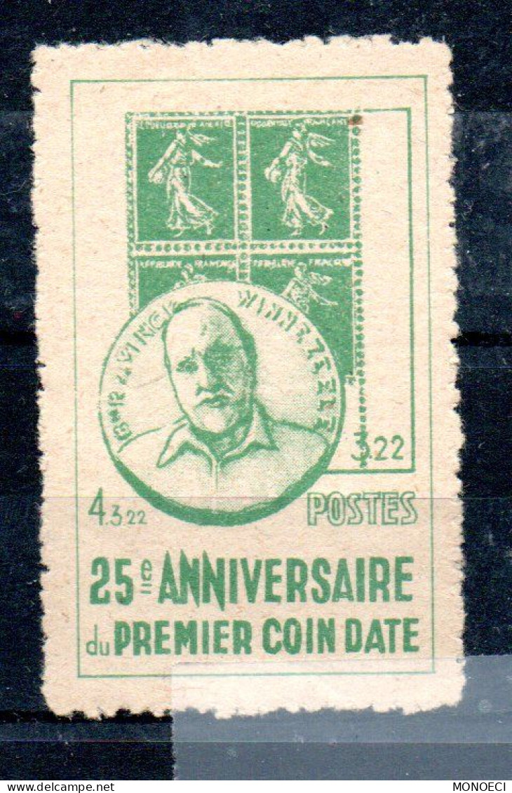 FRANCE -- ERRINOPHILIE -- Vignette, Cinderella -- 25e Anniversaire Du PREMIER  COIN  DATE - Briefmarkenmessen