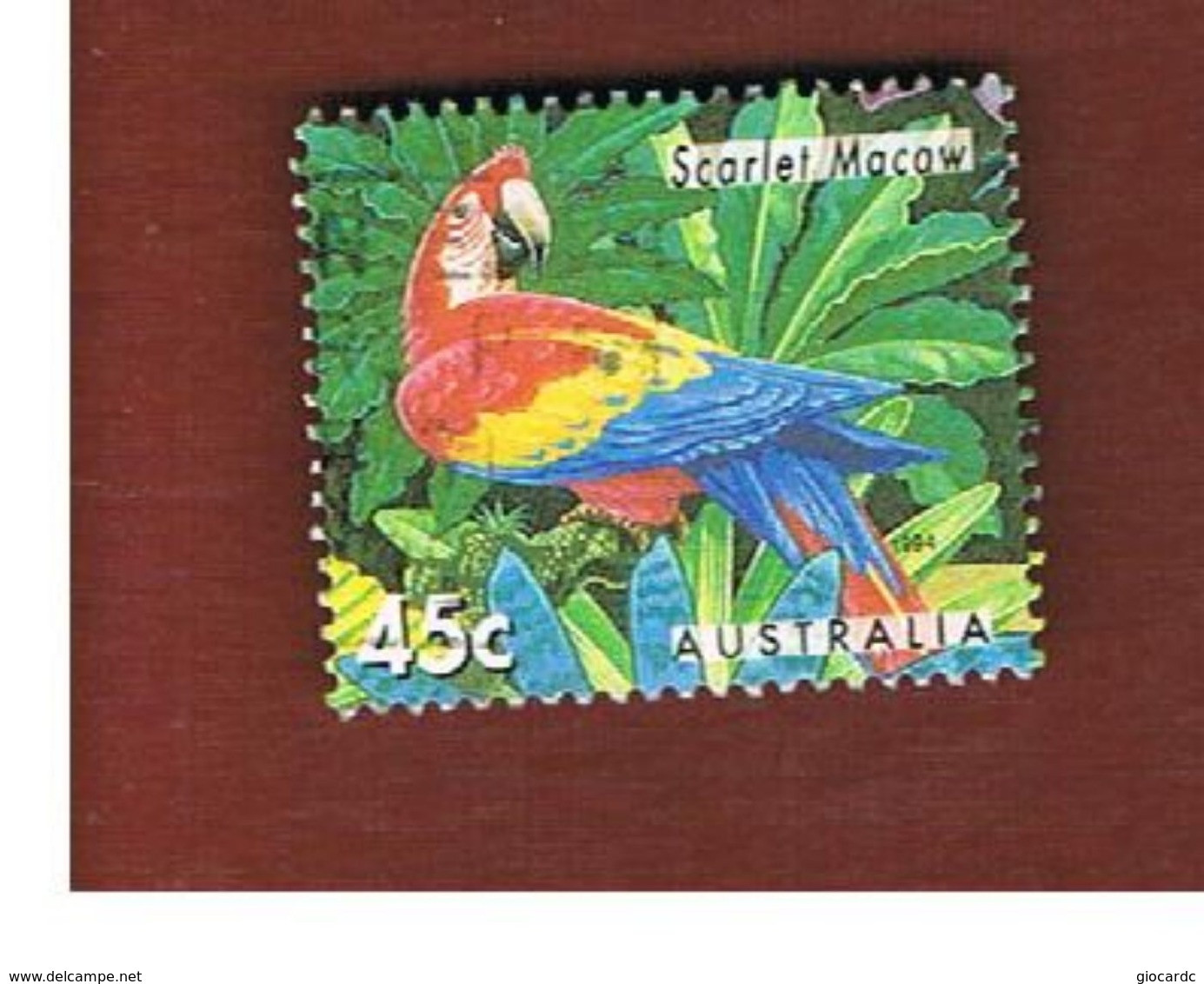 AUSTRALIA  -  SG 1479  -      1994  BIRDS: SCARLET MACAW   -       USED - Oblitérés