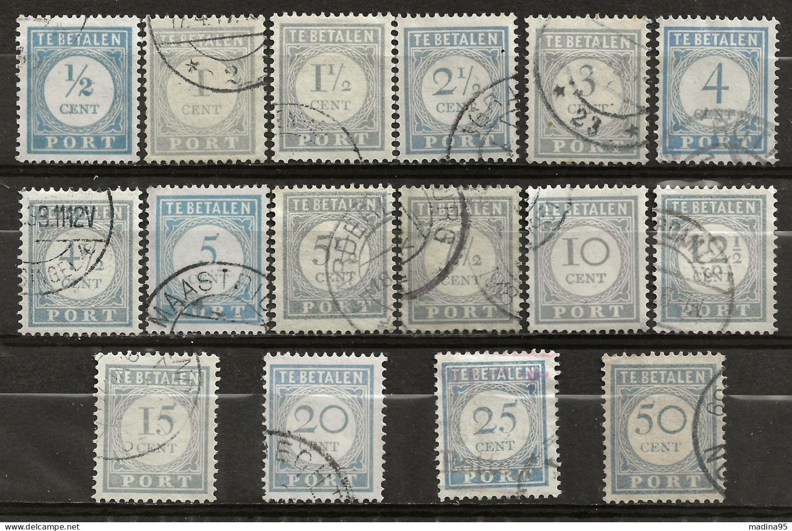 PAYS-BAS: Obl., TAXE: YT N° 44 à 60, Série, Sf N° 53, TB - Postage Due