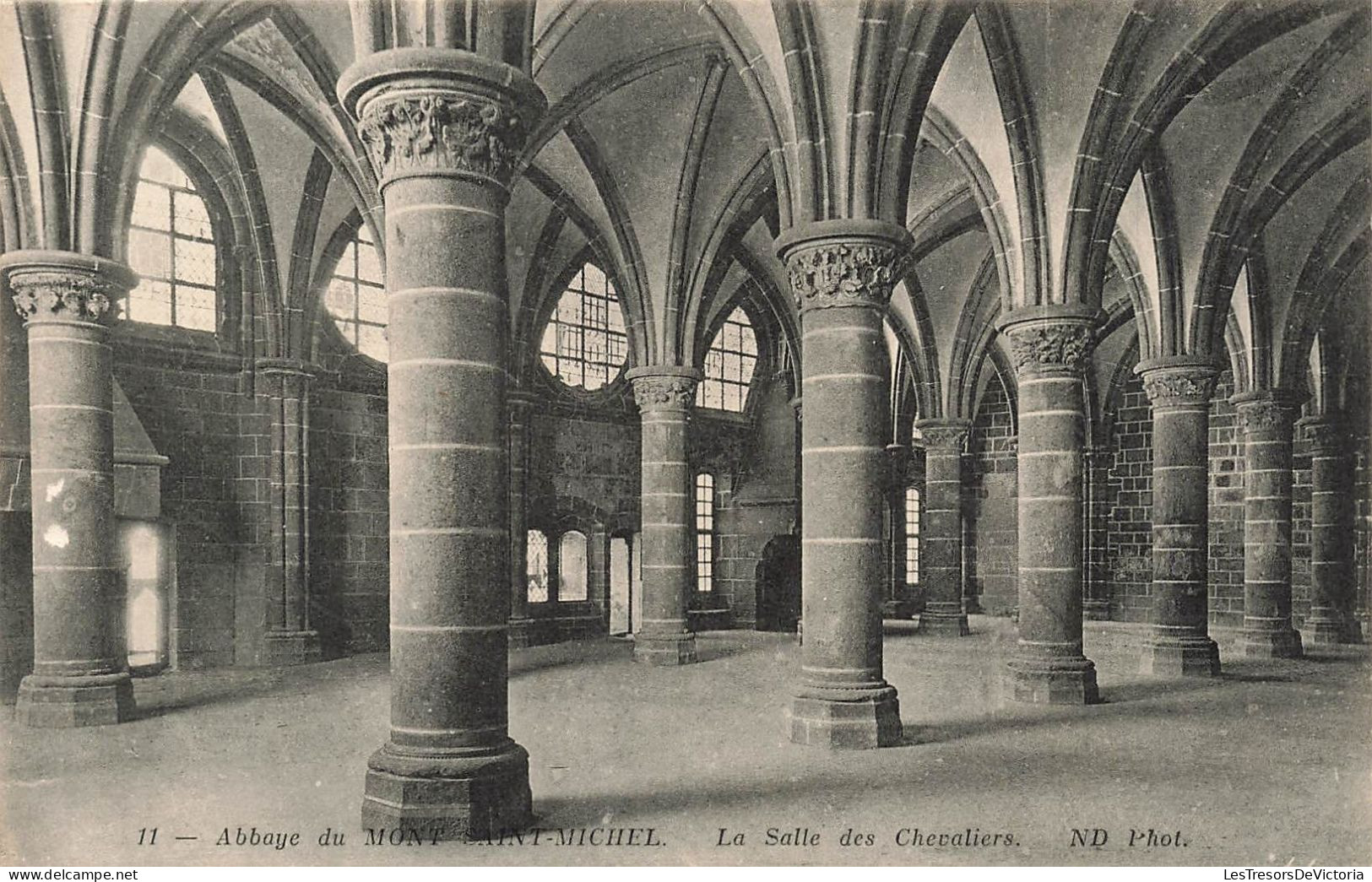 FRANCE - Le Mont Saint Michel - Abbaye - La Salle Des Chevaliers - Carte Postale Ancienne - Le Mont Saint Michel