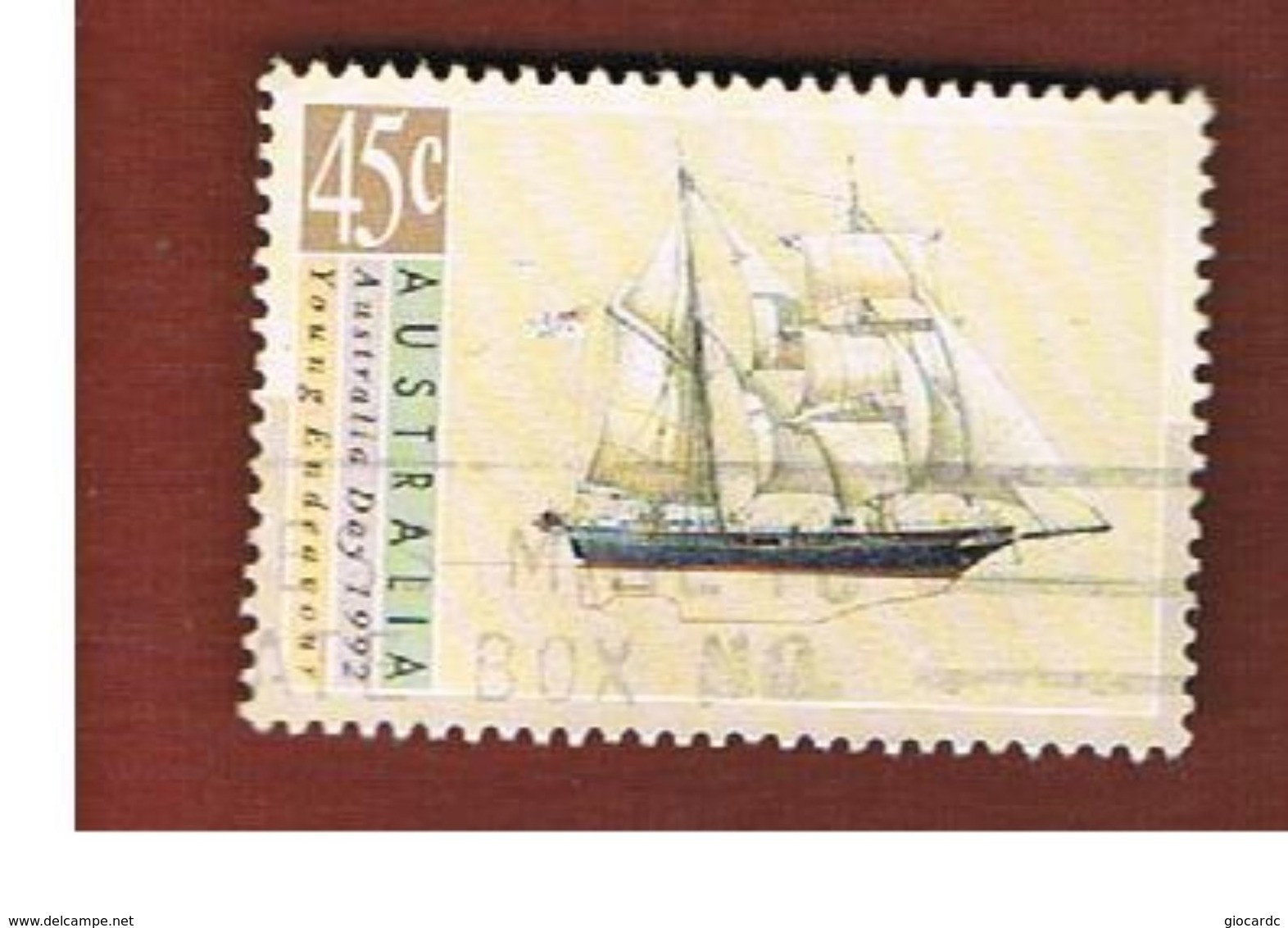 AUSTRALIA  -  SG 1333  -      1992 SHIPS: YOUNG ENDEAVOUR           -       USED - Gebraucht