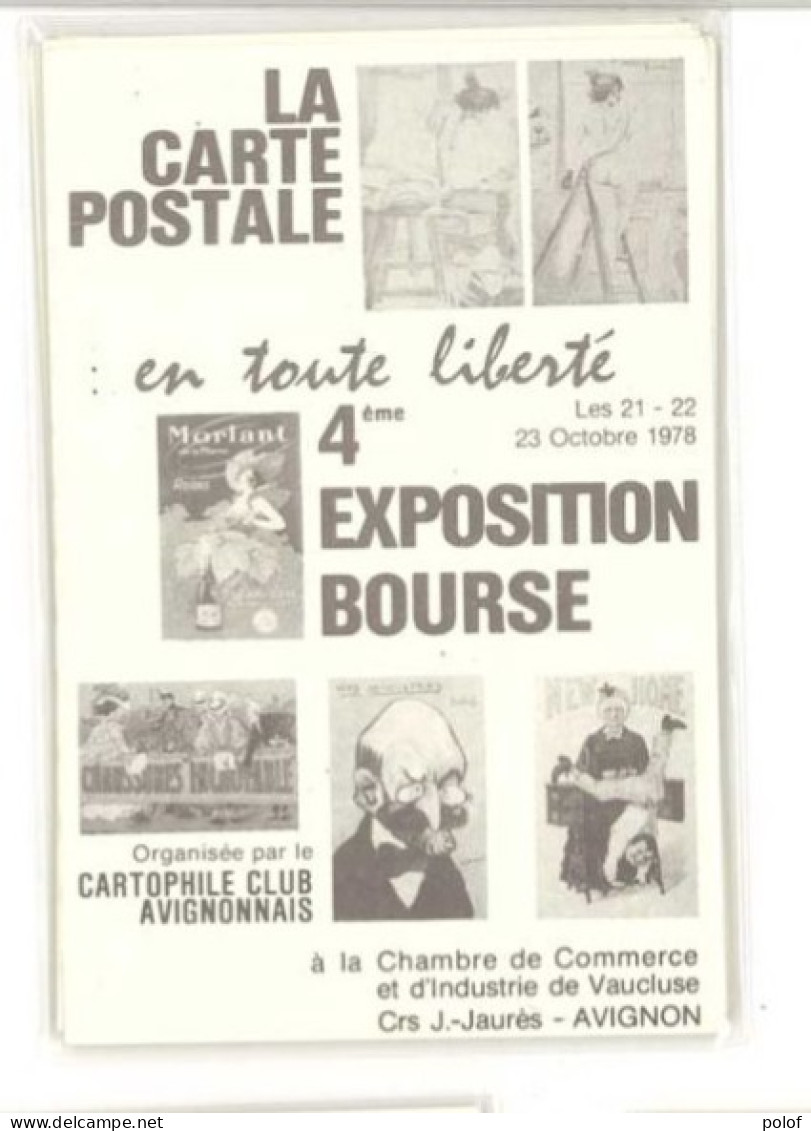 AVIGNON - La Carte Postale En Toute Liberté - 4° Exposition Bourse Du Cartophile Club Avignonnais (125234) - Expositions