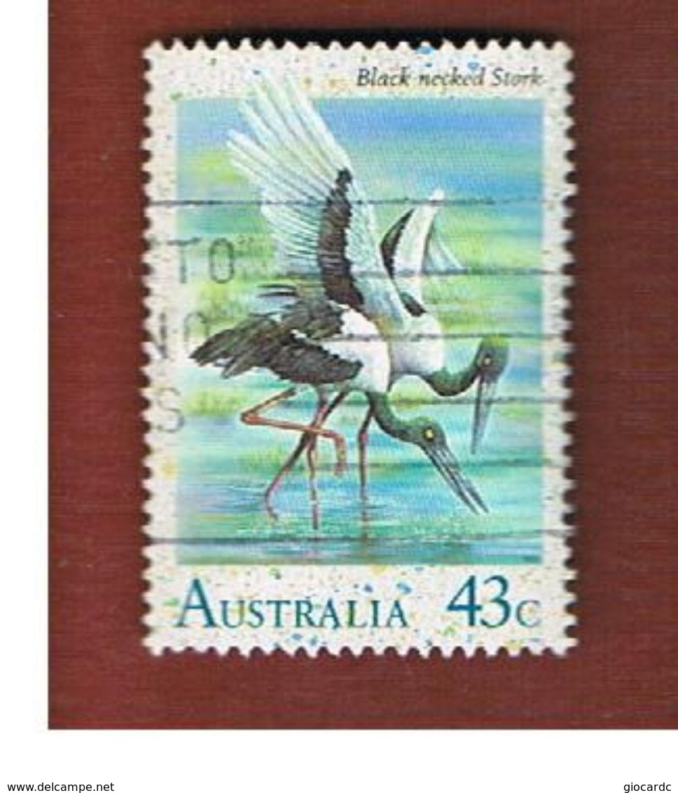 AUSTRALIA  -  SG 1279  -      1991 BIRDS: BLACK-NECKED STORK -       USED - Gebraucht