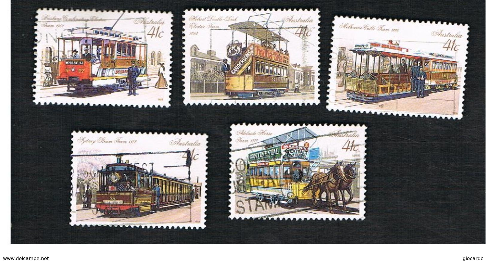 AUSTRALIA  -  SG 1220.1224    -      1989 TRAM: COMPLET SET OF 5       -       USED - Used Stamps
