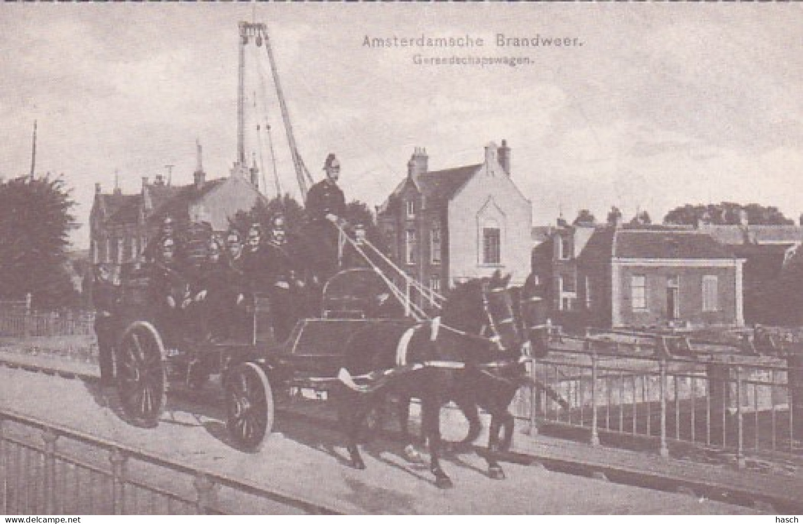 3664	72	Amsterdamsche Brandweer, Gereedschapswagen (zie Achterkant) - Feuerwehr