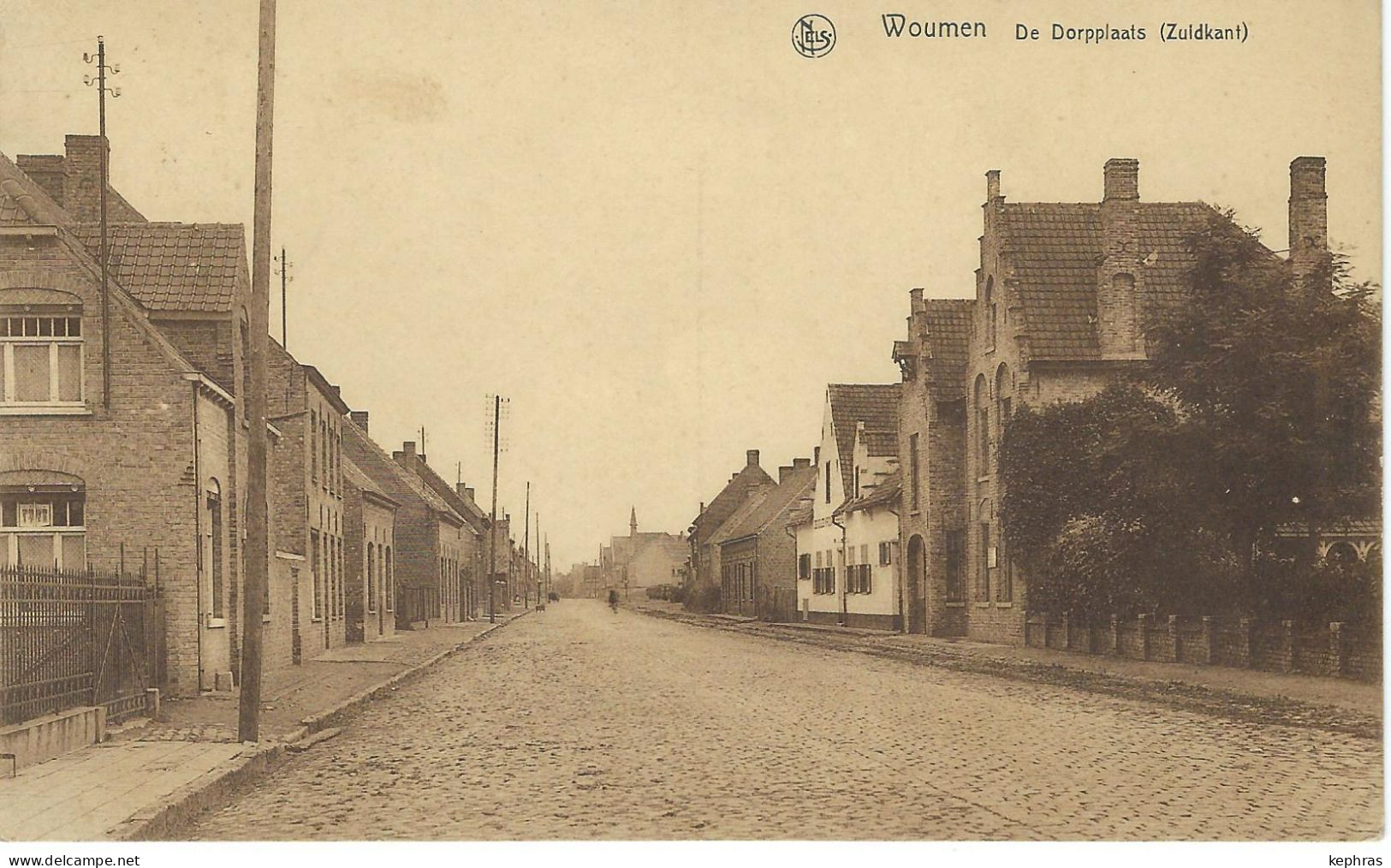 WOUMEN (DIKSMUIDE) : De Dorpplaats (Zuidkant) -TRES RARE VARIANTE - Cachet De La Poste 1939 - Diksmuide