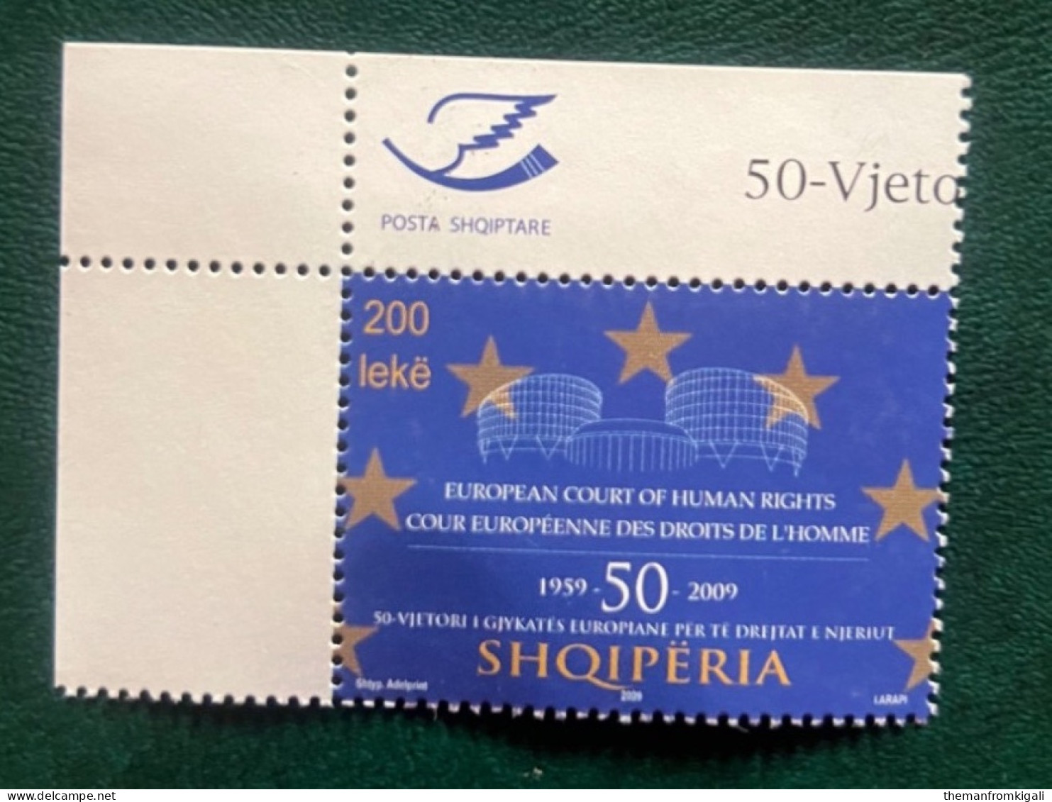 Albania 2009 - The 50th Anniversary Of The European Court Of Human Rights. - Albania
