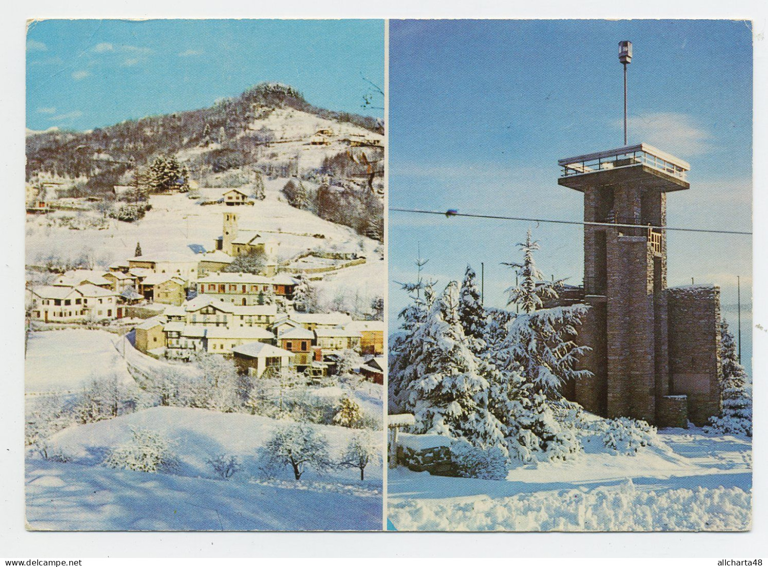 D6433] PRAROSTINO Torino INVERNO A SAN BARTOLOMEO - DUE VEDUTE Viaggiata 1978 - Viste Panoramiche, Panorama
