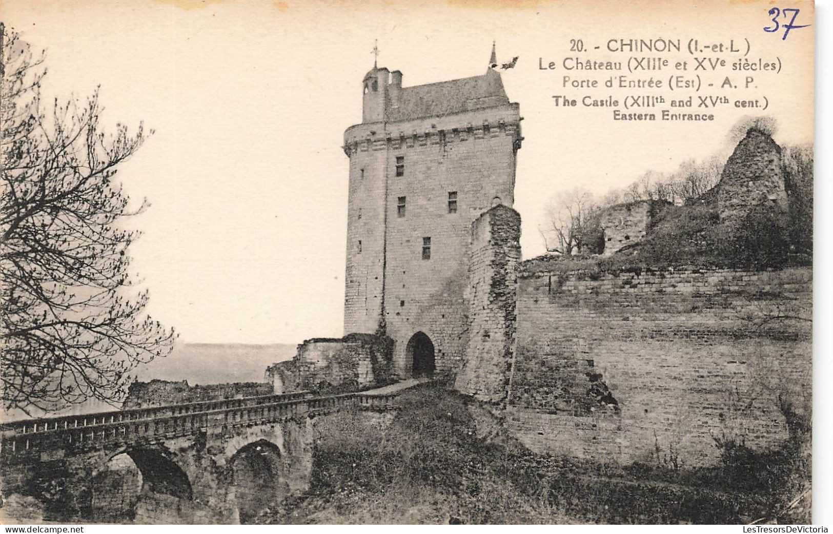 FRANCE - Chinon - Le Château - Porte D'entrée Est - Carte Postale Ancienne - Chinon
