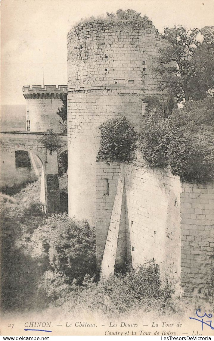 FRANCE - Chinon - Le Château - Les Douves - La Tour De Coudry Et La Tour De Boissy - Carte Postale Ancienne - Chinon