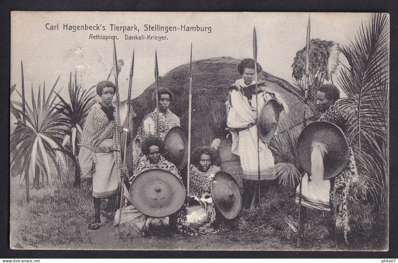 GERMANY - Carl Hagenbeck's Tierpark, Stellingen-Hamburg, Aethiopien. Dankali-Krieger / Postcard Circulated, 2 Scans - Stellingen