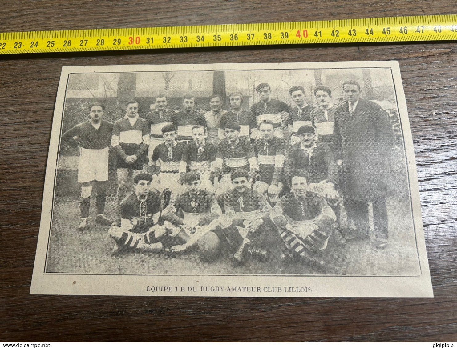 1930 GHI6 EQUIPE 1 B DU RUGBY-AMATEUR-CLUB LILLOIS Ryssen Aguer Henri Lefebvre Rouen-Sotteville - Collections