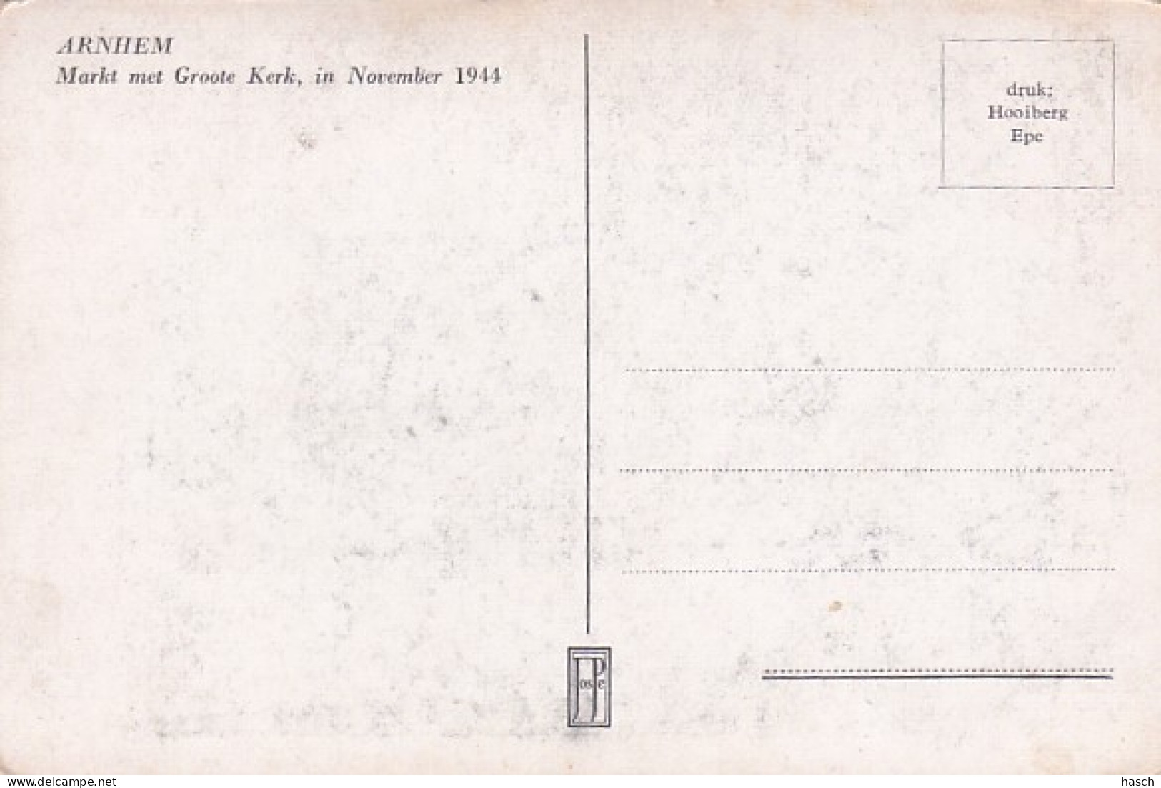 3694	58	Arnhem, Makt Met Groote Kerk, In November 1944 (klein Vouwen In De Hoeken) - Arnhem