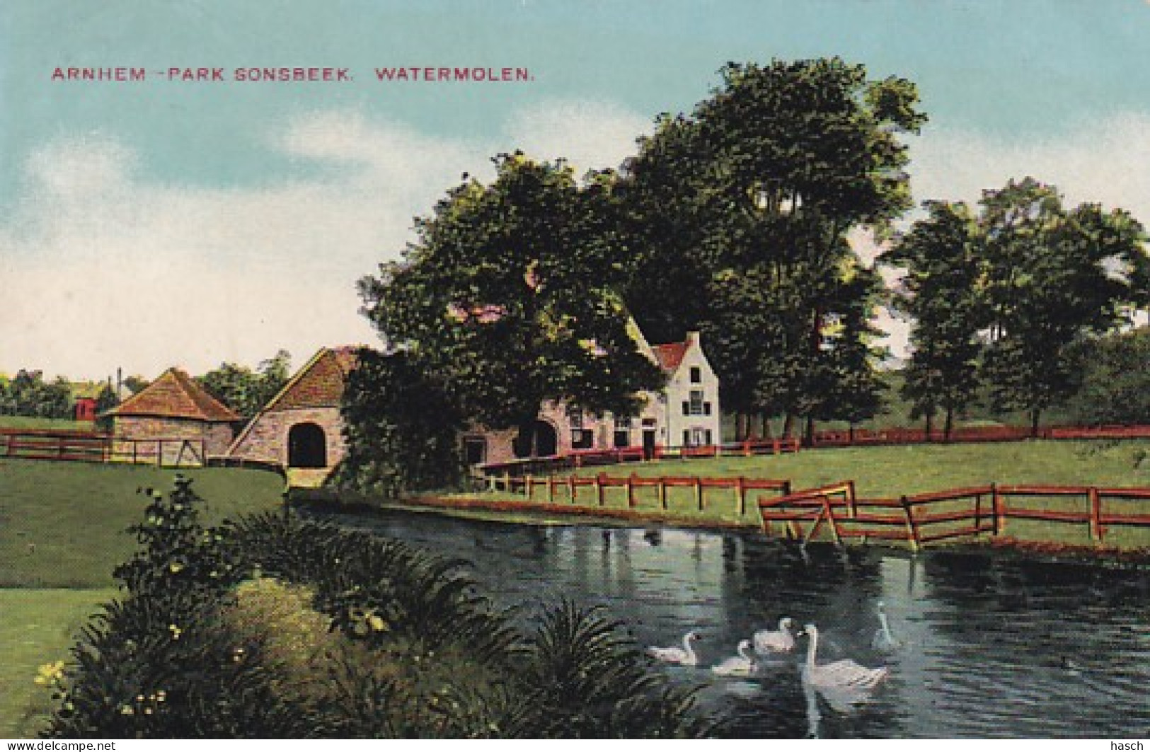3694	69	Arnhem, Park Sonsbeek Watermolen (poststempel 1916) - Arnhem