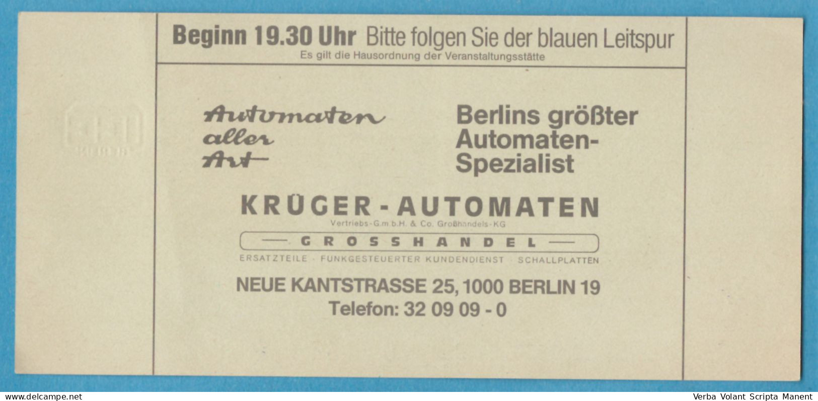 Q-4500 * Germany - Superstar Of The U.S.S.R. ALLA PUGACHEVA - ICC Berlin - 1989 - Tickets De Concerts