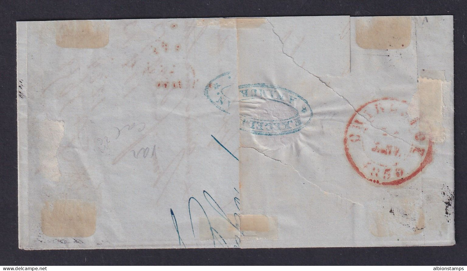 Belgium, Scott 1 (COB 1), 1850 Folded Letter From Namur To Charleroi - 1849 Schulterklappen