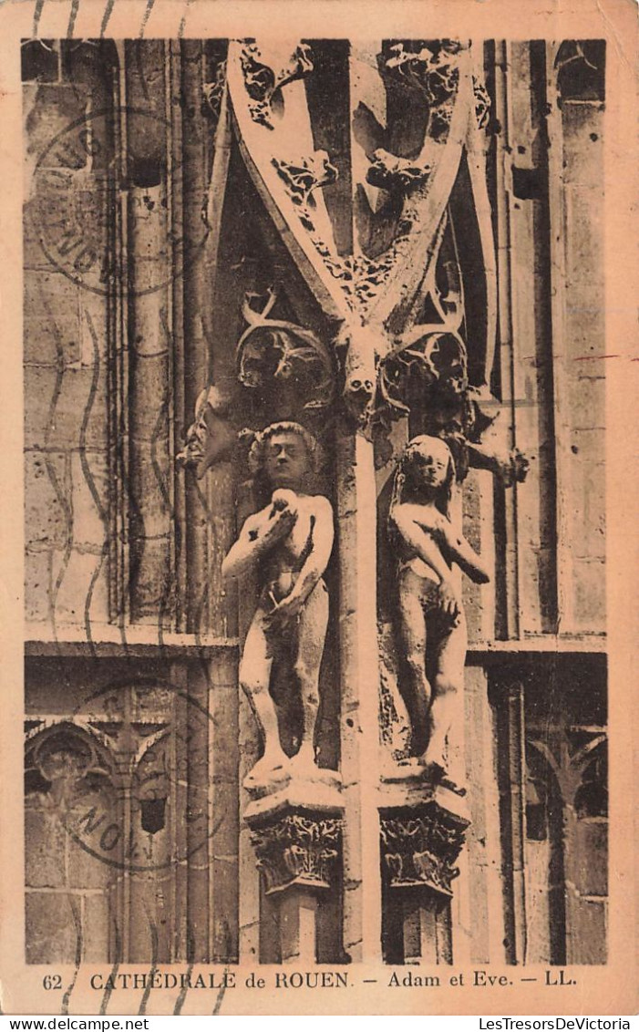 FRANCE - Rouen - Cathédrale - Adam Et Eve - Carte Postale Ancienne - Rouen