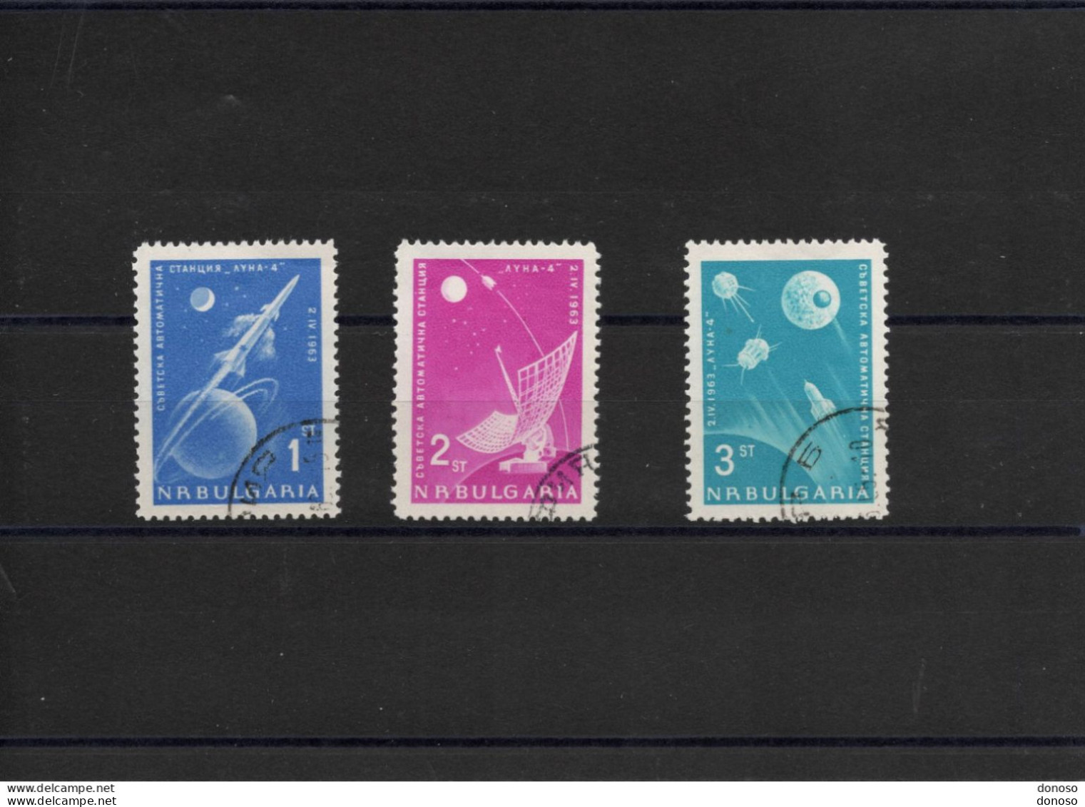 BULGARIE 1963 ESPACE, LUNIK I, II Et IV  Yvert 1194-1196 Oblitéré - Gebraucht