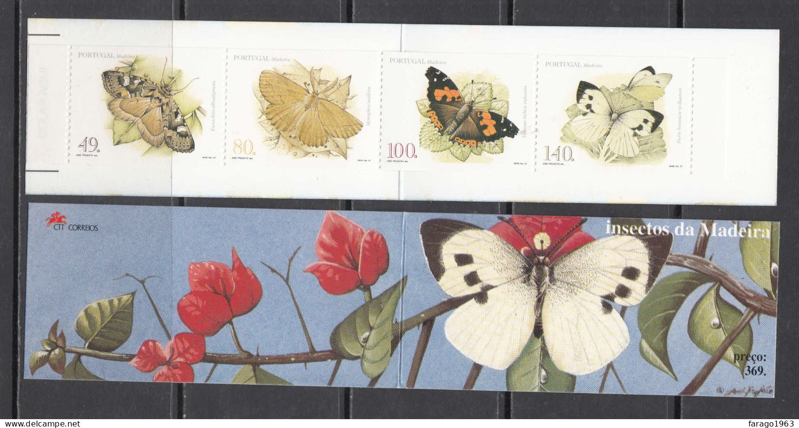 1997 Madeira Butterflies Moths Insects Complete Booklet Of 4 MNH @ BELOW FACE VALUE - Madère