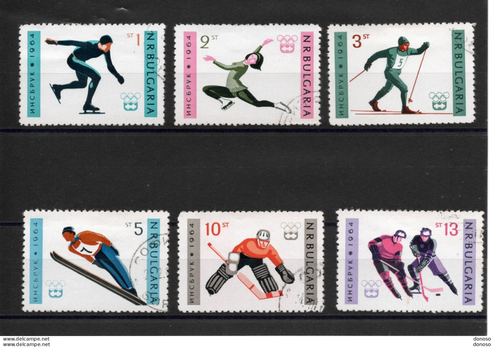 BULGARIE 1964 Jeux Olympiques D'Innsbruck Yvert 1227-1232, Michel 1426-1431 Oblitéré - Used Stamps