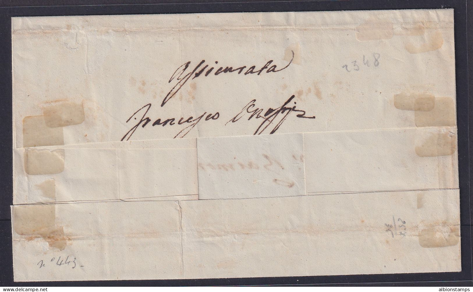 Naples, Sc 2, 4, 6 (Sassone 3, 8a, 12a), 1859 Reg Cover From Teramo, Colla Cert - Neapel