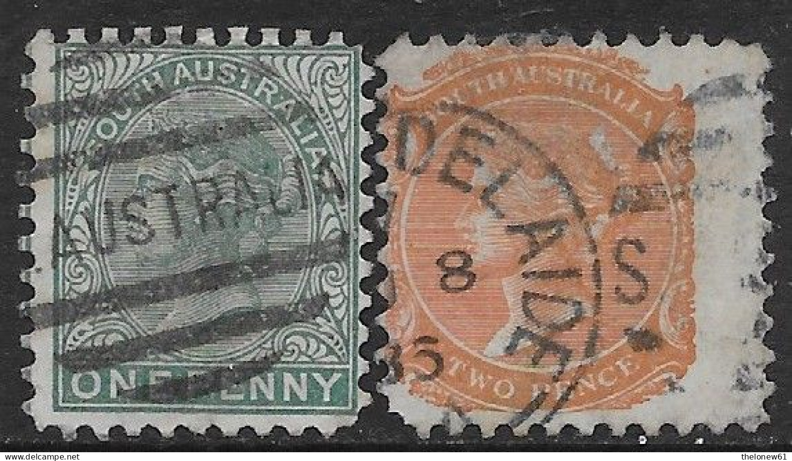 Australia 1876 South Australia Queen Victoria 2val Mi N.48-49 US - Usati