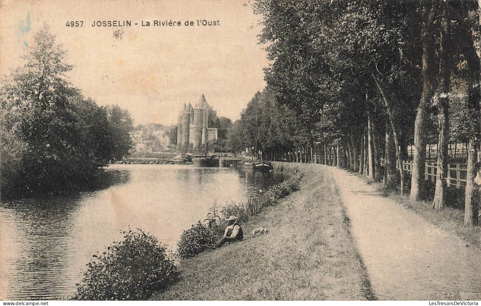 FRANCE - Josselin - La Rivière De L'Oust - Château - Carte Postale Ancienne - Josselin