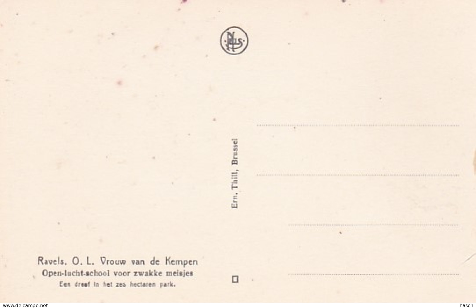 3726	159	Ravels, O. L. Vrouw Van De Kempen Open Lucht School Voor Zwakke Meisjes Een Dreef In Het Zes Hectaren Park.(zie - Ravels