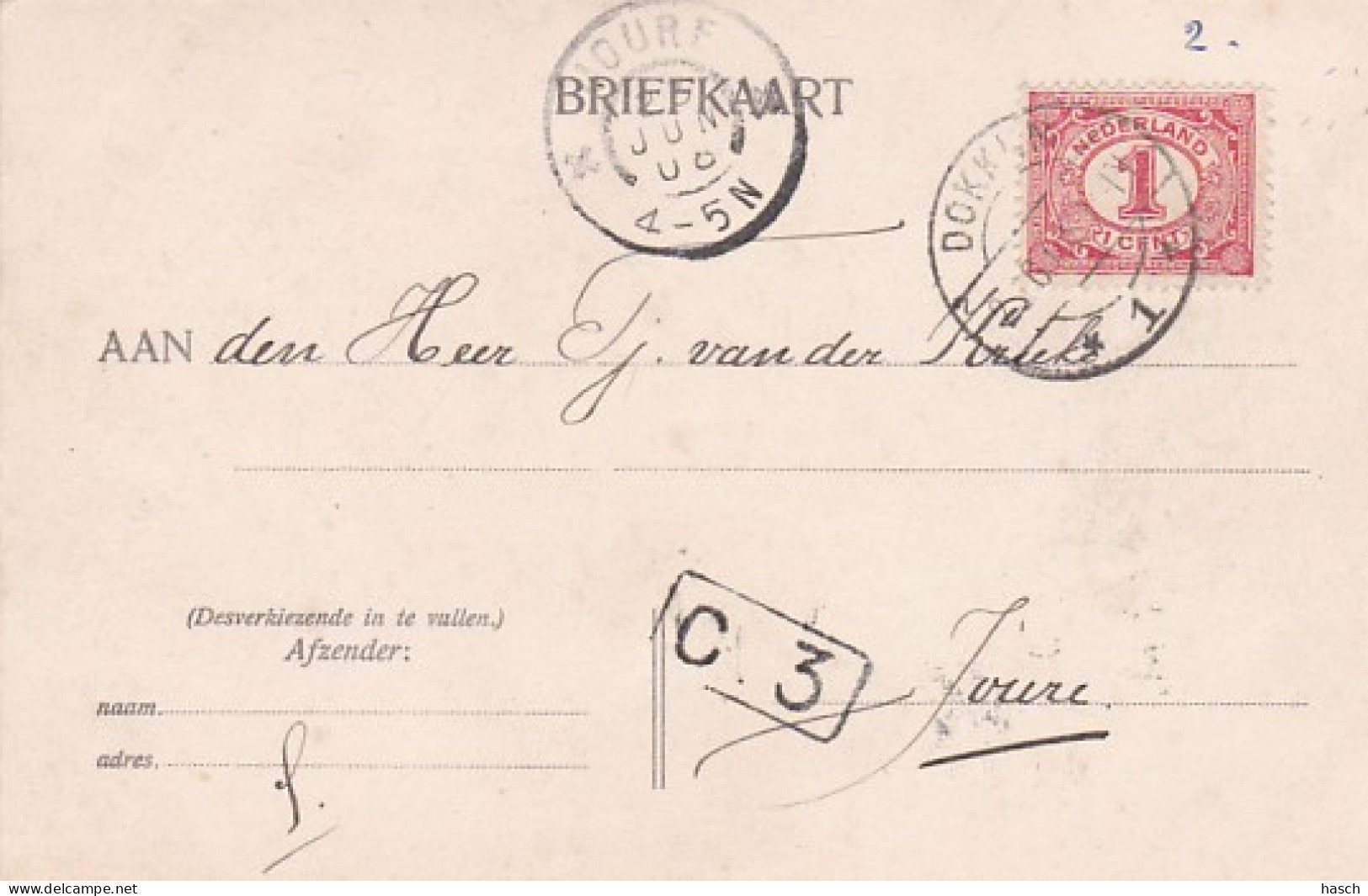 3755	55	Dokkum, (poststempel 1908) - Dokkum