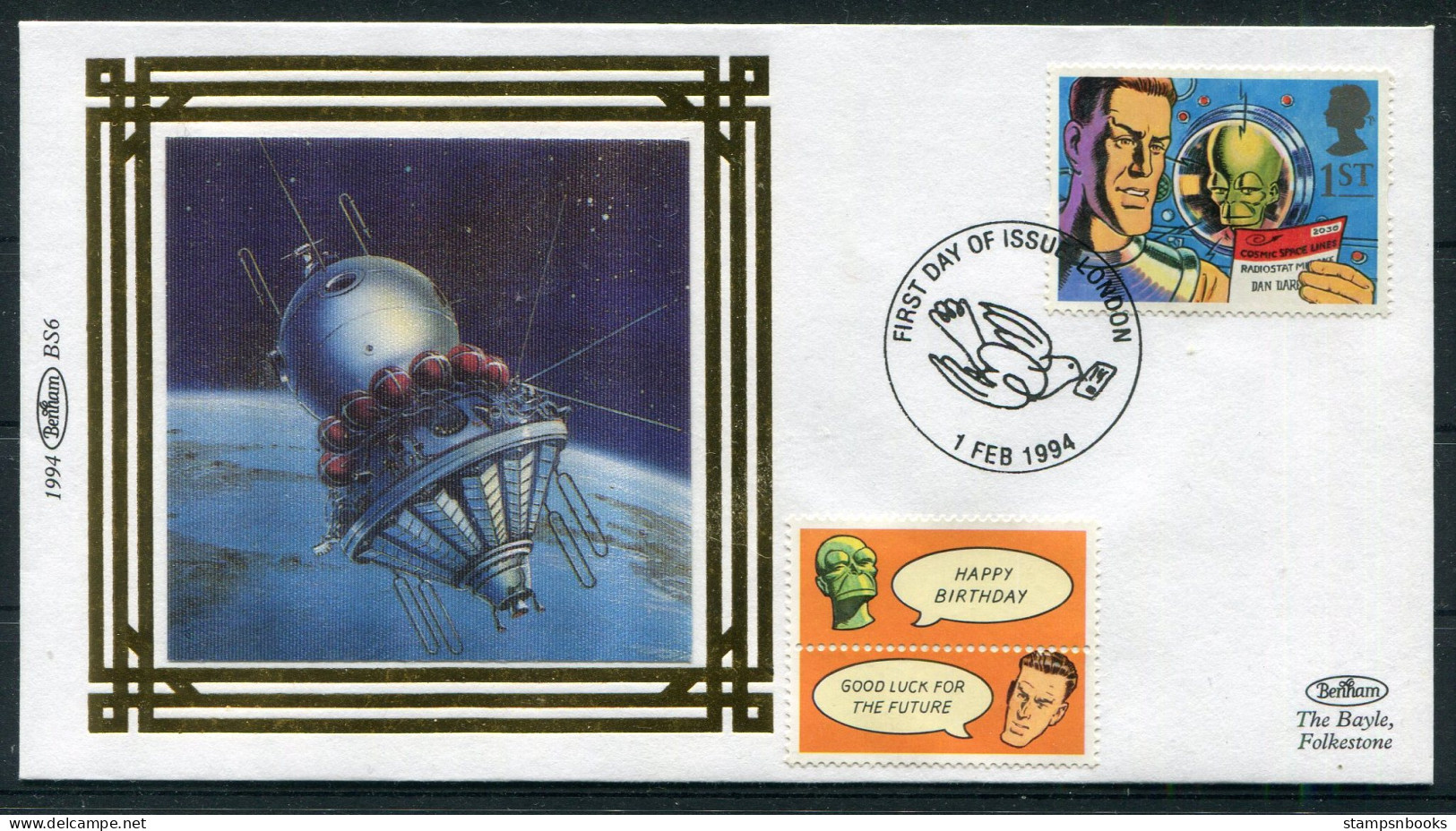 1994 GB Dan Dare, Alien Sci-fi, Science Fiction First Day Cover - 1991-2000 Dezimalausgaben