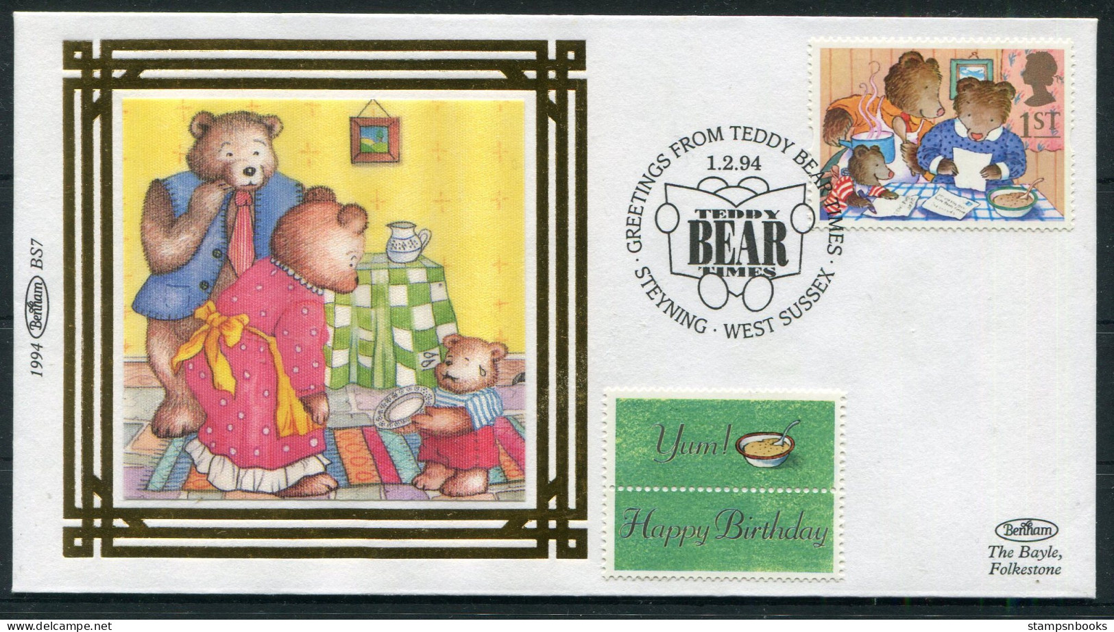 1994 GB Teddy Bear Times, Goldilocks First Day Cover - 1991-00 Ediciones Decimales