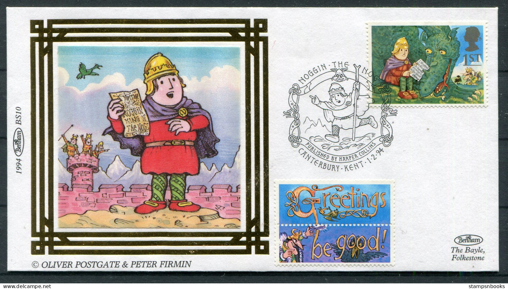 1994 GB Noggin The Nod, Canterbury, Saga, Ice Dragon First Day Cover - 1991-00 Ediciones Decimales