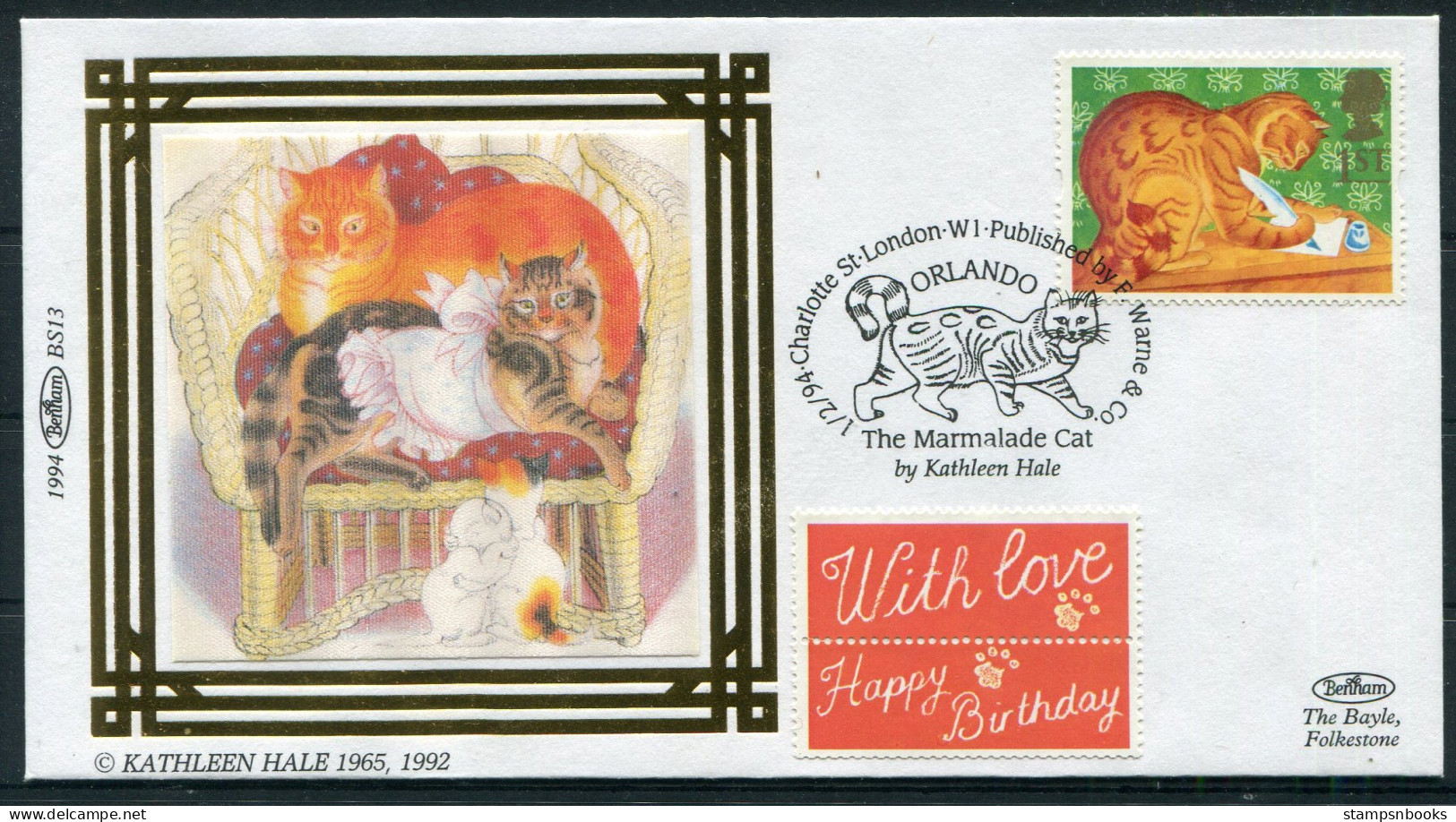 1994 GB Orlando The Marmalde Cat First Day Cover - 1991-2000 Decimal Issues