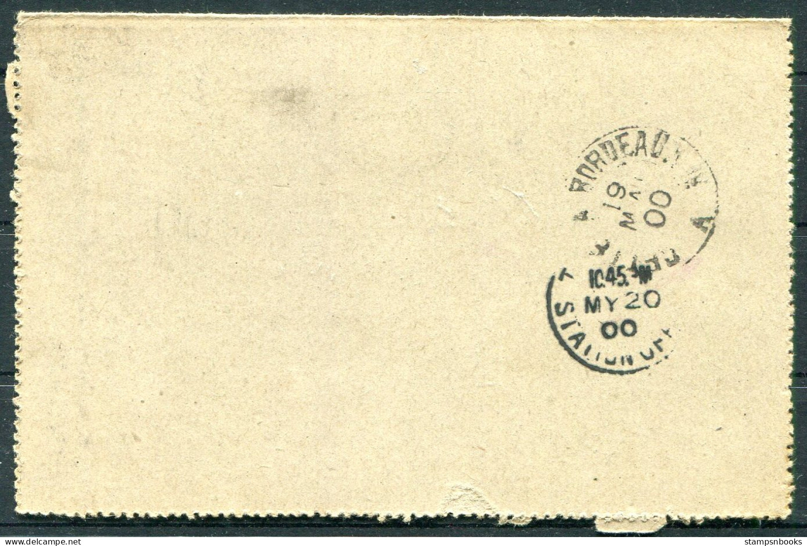 1900 France Uprated 15c Stationert Lettercard Hotel Pyrenees - Tonbridge Kent  - 1898-1900 Sage (Type III)