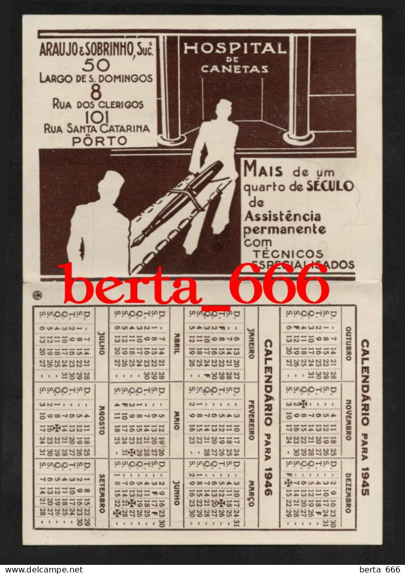 Horário Escolar * Araújo & Sobrinho * Hospital De Canetas * Porto * 1945 * Portugal School Timetable - Europa