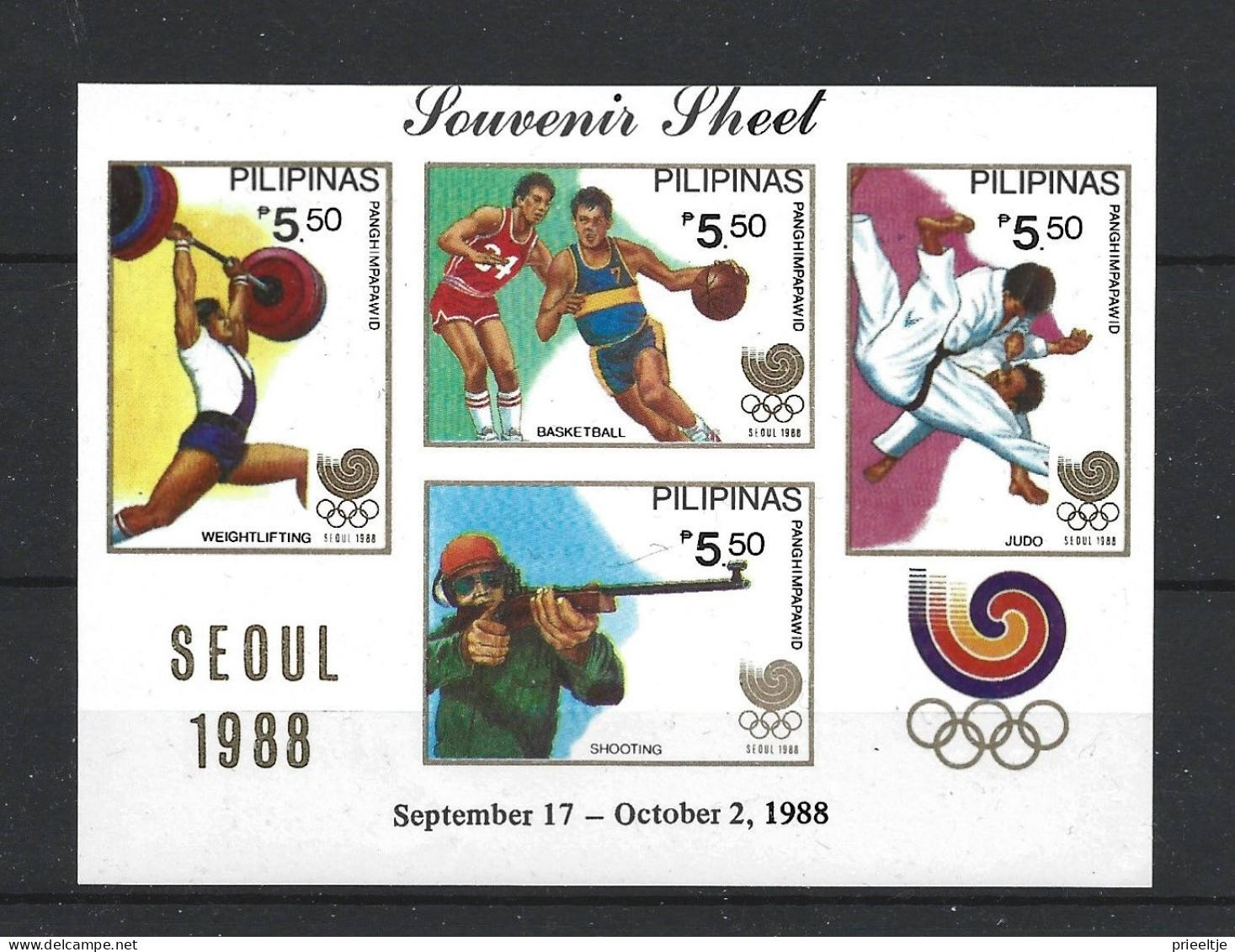 Philippines 1988 Ol. Games Seoul S/S Y.T. BF 29 ** - Philippines